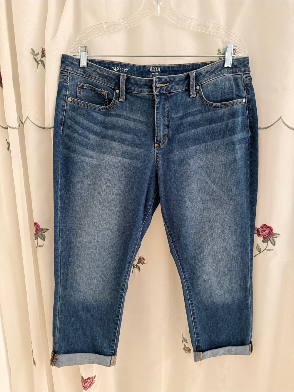 a.n.a Dark Blue Cropped Ankle Jeans